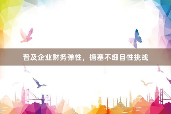 普及企业财务弹性，搪塞不细目性挑战