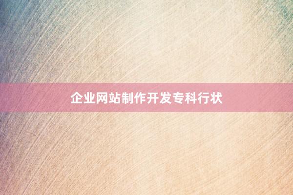 企业网站制作开发专科行状